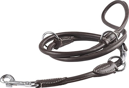 Knuffelwuff Hoopa Hundeleine, rund, verstellbar, Braun, Länge 200 cm, Breite 1,1 cm