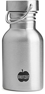 Brotzeit 13454 Trinkflasche aus Edelstahl 350ml BPA frei plastikfrei, Silber