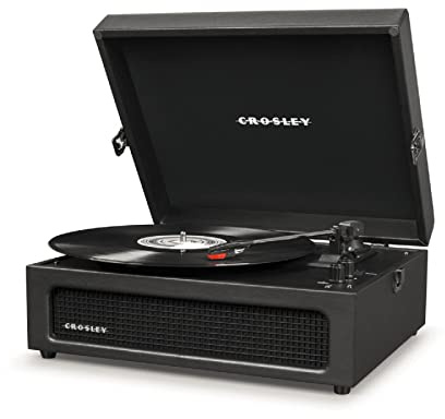 Crosley Voyager Three-Speed Turntable with Built-In Stereo Speakers, Bluetooth and Pitch Control - Black