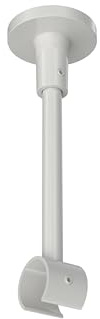 INTERDECO Gardinenstangen Deckenträger, aus Metall, Weiß, Halterung für Vorhangstangen 20 mm und Innenlaufstangen, Deckenabstand 13 cm, kürzbar, zur Deckenmontage, Typ 1120233