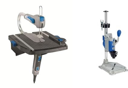 Dremel Moto-Saw MS20-1/5 - Sierra de calar estacionaria (70 W, 1 complemento, 5 accesorios) + Dremel Workstation - Centro de trabajo para Dremel