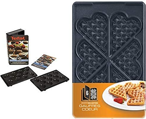 Tefal XA8012 Snack Collection Platte Küchlein/Pofferties, Nummer 12 & Tefal XA8006 Snack Collection Platte Herzwaffeln, Nummer 6