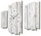 Kreative Feder Dreiteilige Designer-Wanduhr Holzoptik weiß Baum-Rinde Shabby-Chic Landhaus-Stil leise Funkuhr ohne Ticken 95x60cm aus Holz (Holzoptik weiß, leises Funkuhrwerk)