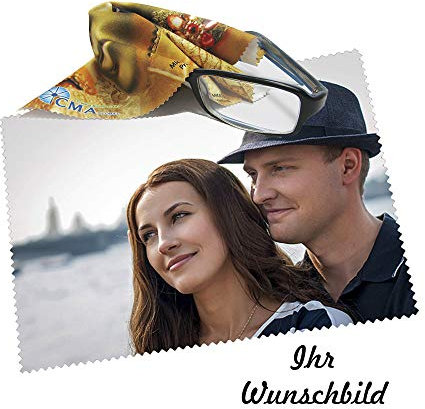 Brillenputztuch mit Motiv Bester Opa/Beste Oma der Welt - Geschenk | Putztuch Displayputztuch Mikrofasertuch mit Wunschmotiv (mit Wunschfoto)