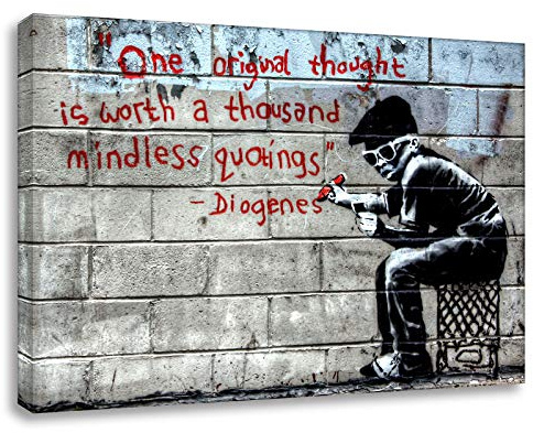Kunstbruder - Wandbilder Bilder für Wohnzimmer Banksy Sprüche Zitate Spruch Zeilen Leinwandbild Wandbild für Zuhause- 2 cm Leinwanddrucke/fertig zum aufhängen (div. Formate) (30x40cm, Diognoses)