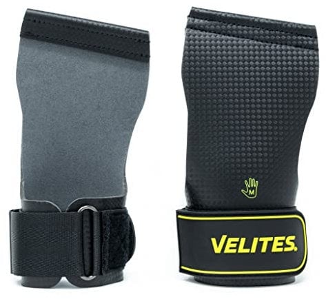Velites Quad Carbon I Professionelle Grips für Cross-Training oder Gymnastik, 100% vegan, Verwendung mit Magnesium, schnelle Übergänge (Grau, M)