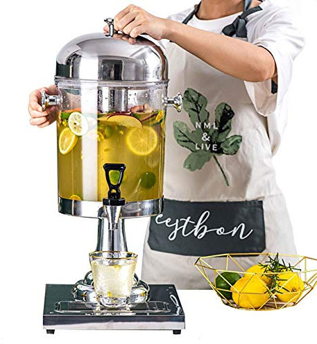 Aprilhp Distributeur Boisson avec Robinet et Support, 8L, Fontaine Punch et Cocktail, Idéal pour Les Soirée Cocktail avec de Vrais Fruits, Facile Nettoyer