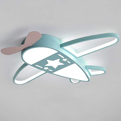 LED Deckenleuchte Kinder Ultra Dünn Schön Flugzeug Deckenlampe Schlafzimmer Babylampe Kinderzimmer Moderne Wohnzimmer Kindergarten Acryl Lampe Dekoratives Metall Lüster,Minzgrün,59cm white light