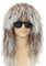 FALAMKA Rocker Vokuhila Perücke 80er Braun Weiß Mullet Wig Cosplay Costume Halloween