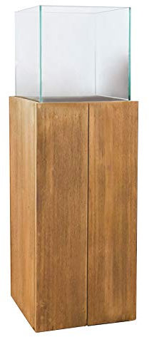 VIVANNO Windlicht-Säule Kerzenständer Akazien Holz Candela Braun - 80x27x27
