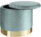 tectake 800839 Sitzhocker mit Stauraum aus Samt, runder Pouf mit Steppmuster, bis 300 kg belastbar, gepolstert, Deckel abnehmbar, großes Staufach, Sockel in Gold (Türkis)