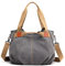 FANDARE Leinwand Handtaschen Schultertasche Damen Umhängetasche Vintage Frauen Arbeitstasche für Shopper Reisen Crossbody Messenger Bag Grau