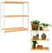 DuneDesign Bambus Standregal 60 cm Breit - 69x60x26 Badregal - Regal Weiß für Küche Badezimmer Schrank Balkon - Badmöbel Schuhregal Holz Küchenregal Stehend - Handtuch Wandregal - Küchen Organizer