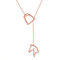 S925 Sterling Silber Glückshufeisen-Halskette Y-Kette Lariat Pferd Steigbügel Geschenk Schmuck für Frauen Erwachsene, Sterling Silber, Zirkonia
