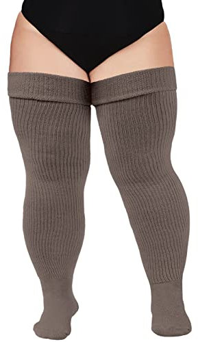 Moon Wood Kniestrümpfe Damen Extra Lange Overknees Strümpfe Damen Thigh High Socken Soft Warme Stulpen Große Größe Rosenholz