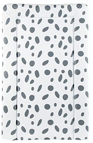 CuddleCo Baby Nappy Changing Mat - Waterproof, Anti-Roll Nursery Changing Table Topper with Curved Sides and Raised Edges - Dalmatian