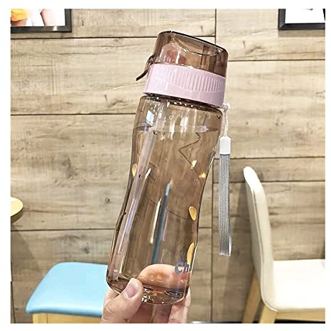 Botella Agua Botella de Agua Botella De Agua De 580 Ml Con Pajita Botella De Agua Al Aire Libre Taza De Agua Portátil De Plástico Dinkware Botella De Bicicleta De Camping Garrafa agua Botellas de agua
