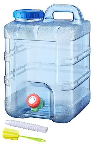Starnearby Tanica per Acqua con Rubinetto 5L-22L, Serbatoio per Acqua Potabile, Bidone Acqua con Rubinetto, Contenitore per Acqua da Campeggio con Tubo e Spazzola per attività all'aperto (20 l)