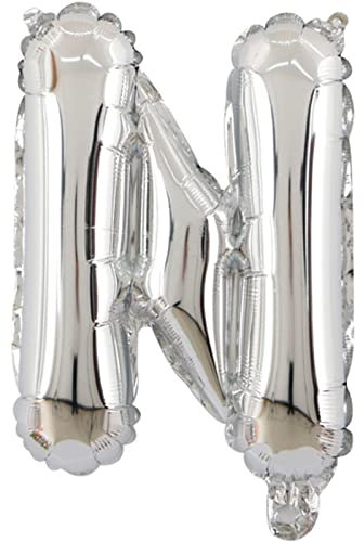 D2D | Party Balloon Buchstabe N in Silber - Größe 40 cm - Folienballon - Buchstabenballon - Geburtstagsdeko