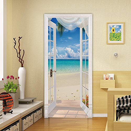 VIRANDA Türtapete Selbstklebend TürPoster 3D - Landschaft - Türaufkleber Wasserfest Türfolie für Schlafzimmer Gang Tür verschönern deko 86x200cm