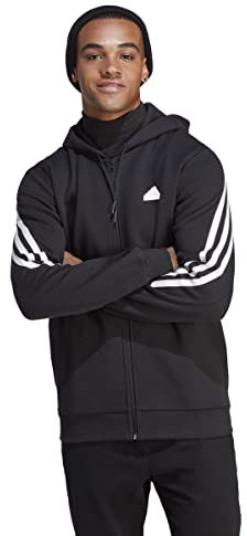 Adidas Herren Hooded Track Top M Fi 3S Fz, Black/White, IC6712, XL