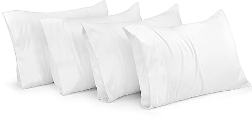 Utopia Bedding - Kissenbezug 30x50 4er Set - Kopfkissenbezug 30 x 50 aus 100% gebürsteter Mikrofaser mit Umschlagverschluss - Falten-, verblassen- und schmutzabweisende Kissenbezüge 30x50 - Weiß
