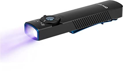 OLIGHT Arkfeld UV EDC Wiederaufladbare Taschenlampe mit dualer Lichtquelle,Weißlicht und UV Licht,1000 Lumen 85 Meter,Geeignet für die tägliche Beleuchtung und Fleckendetektion(Schwarz Neutralweiß)