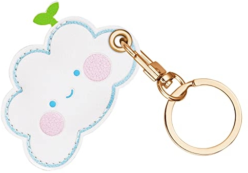 AXFEE Airtags Portachiavi in PU Pelle, Porta Air Tag per GSP Apple, Airtag Cover per Chiavi Zaini e Animale, Portatile, Anti-graffio, Mantiene un Segnale Forte- Ape/Fragola/Limone/Orso ecc.