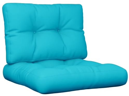 vidaXL Palettenkissen 2-TLG., Palettenauflage für Europaletten, Palettenpolster Palettensofa Outdoor Indoor, Sitzkissen Rückenkissen, Türkis Stoff
