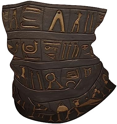 Masque facial imprimé hiéroglyphe égyptien antique bandanas cache-cou couvre-chef écharpe magique bandeau sans couture guêtre sport extérieur, blanc, taille unique