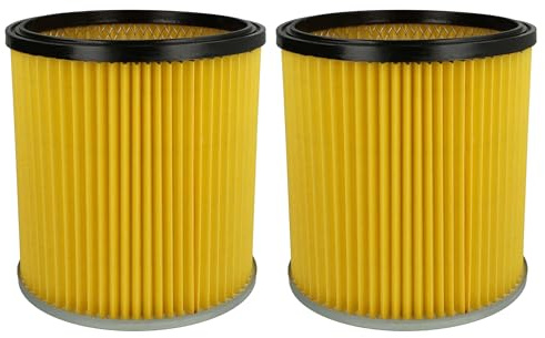vhbw 2x Faltenfilter kompatibel mit Kärcher 3011 | NT211, 2201 Staubsauger - Patronenfilter Gelb Abwaschbar