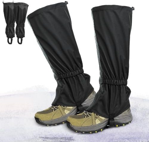 KIPIDA Outdoor Gamaschen, Wasserdicht Gamaschen, Staubdicht Einstellbare Atmungsaktive Beinschutz Gaiter, Legging Beingamaschen für Damen Herren, Regengamaschen, Wandern, Trekking, Klettern, Jagen