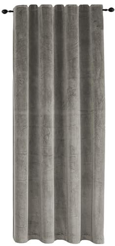 Haus und Deko Vorhang Taupe Kräuselband Verdunkelung 140x245 cm Samt weich Blickdicht Gardine Thermogardine