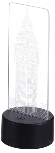 Housoutil 1 Satz 3d-nachtlicht Big Ben Tisch Visuelle Nachtlicht Lampe Beleuchtete Weihnachtsfeier Tischdekoration Weihnachten 3d-lampendekor Led-lampe Led-nachtlicht Acryl Baby Berühren