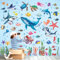 DECOWALL DS12-8078 Wandaufkleber mit Meeresschildkröte, Quallen, abnehmbar, für Kinderzimmer, Kinderzimmer, Wohnzimmer, Kunst, Heimdekoration, Badezimmer
