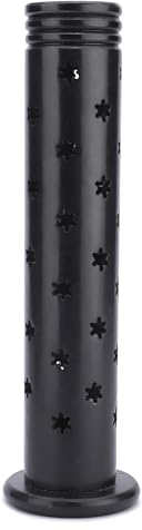 Ajuny Räucherstäbchen-Turmbrenner aus schwarzem Marmor-Speckstein, rund, dekorativ, Stern-Design, Teelichthalter für Zuhause, Büro, Duft, Yoga, Meditation, Zubehör, 3x3x10.5 Inch