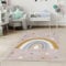 Jimri Kinderteppich DOTS l Pünktchen Gepunktet l Öko-Tex Siegel | Farbe: Beige Blau Rosa | Kinderzimmer/Jugendzimmer (Pink, 160 x 230 cm)