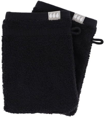 TENDANCE - Set de 2 Gants de Toilette 15x21 cm 100% Coton - Noir