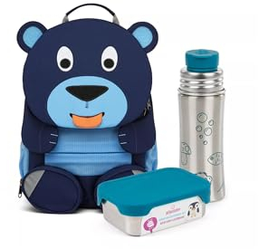 Affenzahn Großer Freund Bundle mit Trinkflasche und Brotdose Kita Rucksack Set