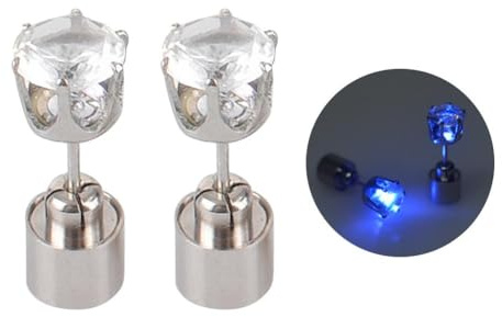 1 Paar bunte LED-Ohrstecker, quadratisch, Zirkon, leuchtende Ohrringe, Damen, Bar, Rave, Party, Ohrschmuck, Weihnachten, modisches Geschenk, Hochzeit