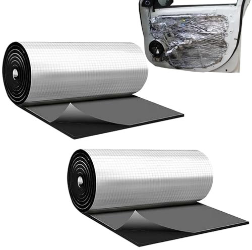 10MM Dämmmatte Auto Schallschutzmatte Isolierung Matte Schallschutz - 2 STÜCK Dämmmatte Selbstklebend Anti Dröhn Matte Auto Dämmung, 50cmX100cm