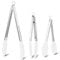 LESEED Pinzas Cocina Silicona Juego de 3 Piezas, Pinzas Silicona Cocina Resistentes a Altas y Bajas Temperaturas, Pinzas de Cocina con Bloqueo de Seguridad Para Fácil Almacenamiento (Blanco)