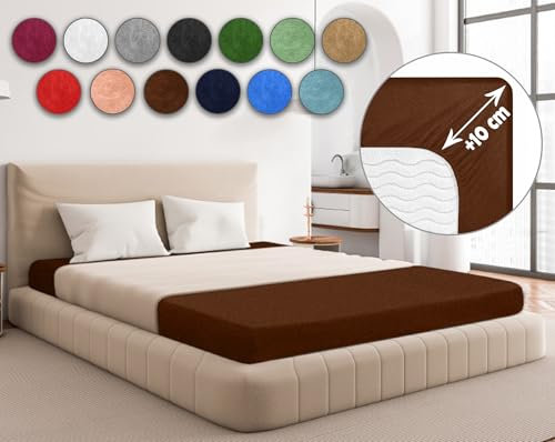 Sesto Senso Sábana Bajera Ajustable 120x200 Marrón Rizo 100% Algodón Colores