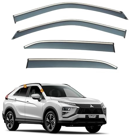 LUGIWN Windabweiser für Mitsubishi Eclipse Cross 2018-2024,4 Stück Auto-Seitenfenster-Abweiser Autofenster Regenschutz, Rauchabweiser, Integrierte Deflektoren