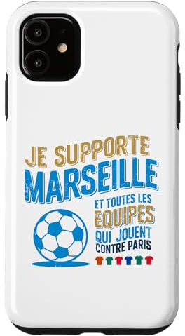 Cadeaux Supporter de Marseille et Anti-Paris, Marseille Foot Coque pour iPhone 11