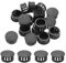 QUARKZMAN 32Pcs 18mm Noir Bouchon de Trou en Plastique, Bouchons de Trou de Panneau de Type Encastré Embouts d'Insertion pour Tubes de Trou de Verrouillage Armoire de Meubles