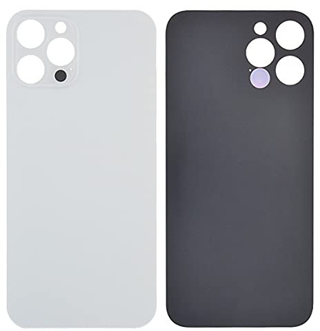 Back Glass Replacement for iPhone 12 Pro Max with, Big Hole Rear Back Cover Glass Replacement All Carriers (WHITE)