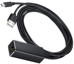 Uonlytech Conexión De Red Rápida para Stick Adaptador Ethernet Adaptador Ethernet para TV Negro