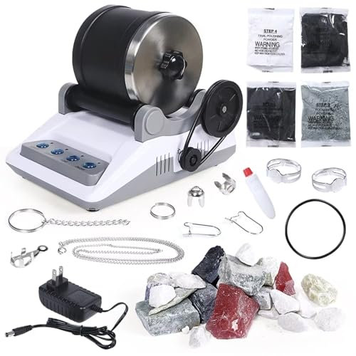 Rock Tumbler Machine for Kids - Professional Electric Gem Grinder Kit with Timer Buttons, Polisher Machine for All Ages, DIY Stone Polisher