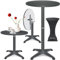 KESSER® 2in1 Stehtisch klappbar Bistrotisch 1er Set | Aluminium Edelstahlplatte | höhenverstellbar 70cm / 115cm | Partytisch Tisch Ø 80cm | In- & Outdoor Empfangstisch | Klapptisch mit Cover Anthrazit